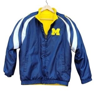 University‎ of Michigan Jacket NCAA College Bomber Full Zip Coat Men's XL Blue